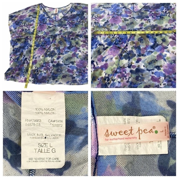 SWEET Pea Motherhood Maternity Floral Blouse Large - Picture 11 of 11